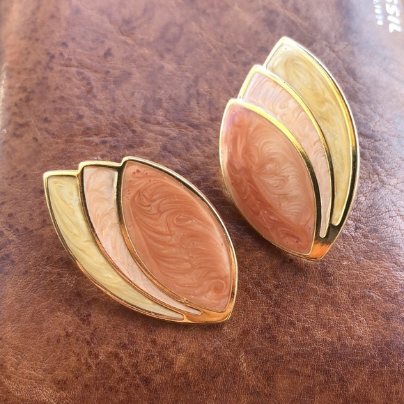 Vintage Jewelry - 90s Enamel Waterfall Earrings